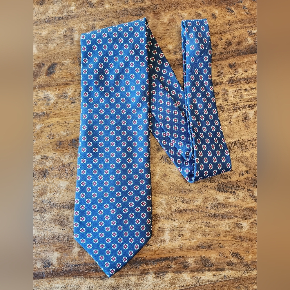 Leonardo Strelli The Rack Men’s Tie 100% Silk Made In Italy Blue Red